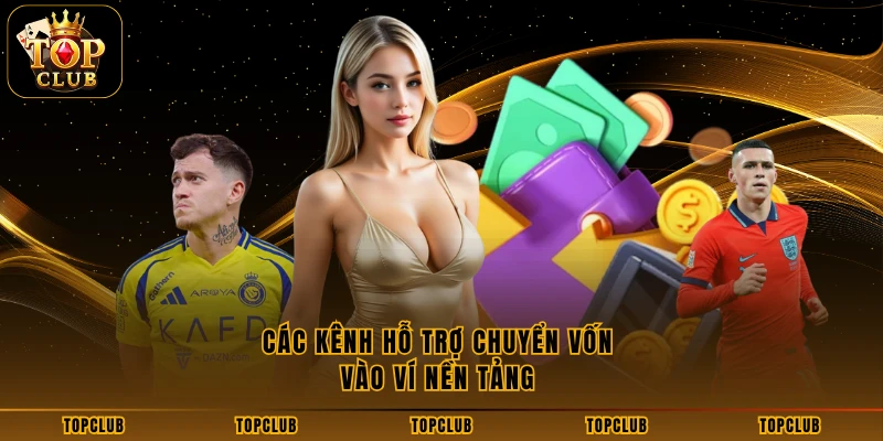 Các kênh hỗ trợ chuyển vốn vào ví nền tảng 